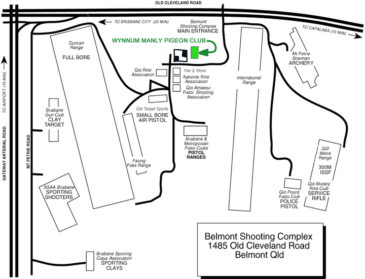 QMRC - MUD MAP OF WYNNUM MANLY PIGEON CLUB HOUSE